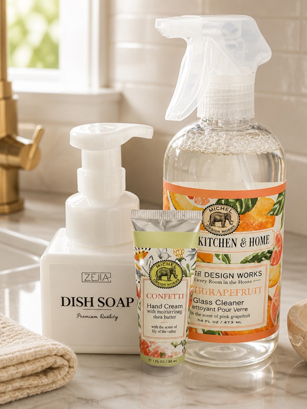 Grapefruit Kitchen & Home Glass Cleaner, Dish Soap - Lemon 🍋 and Hand Lotion